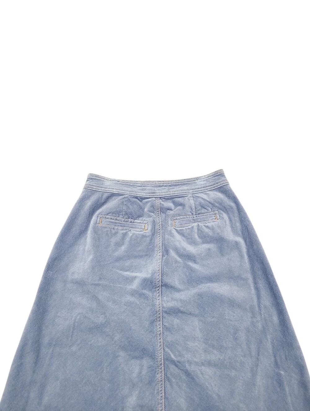 Anthropologie Light Sky Blue Corduroy Button-Front A-line Midi Skirt Womens 2 - Picture 7 of 11